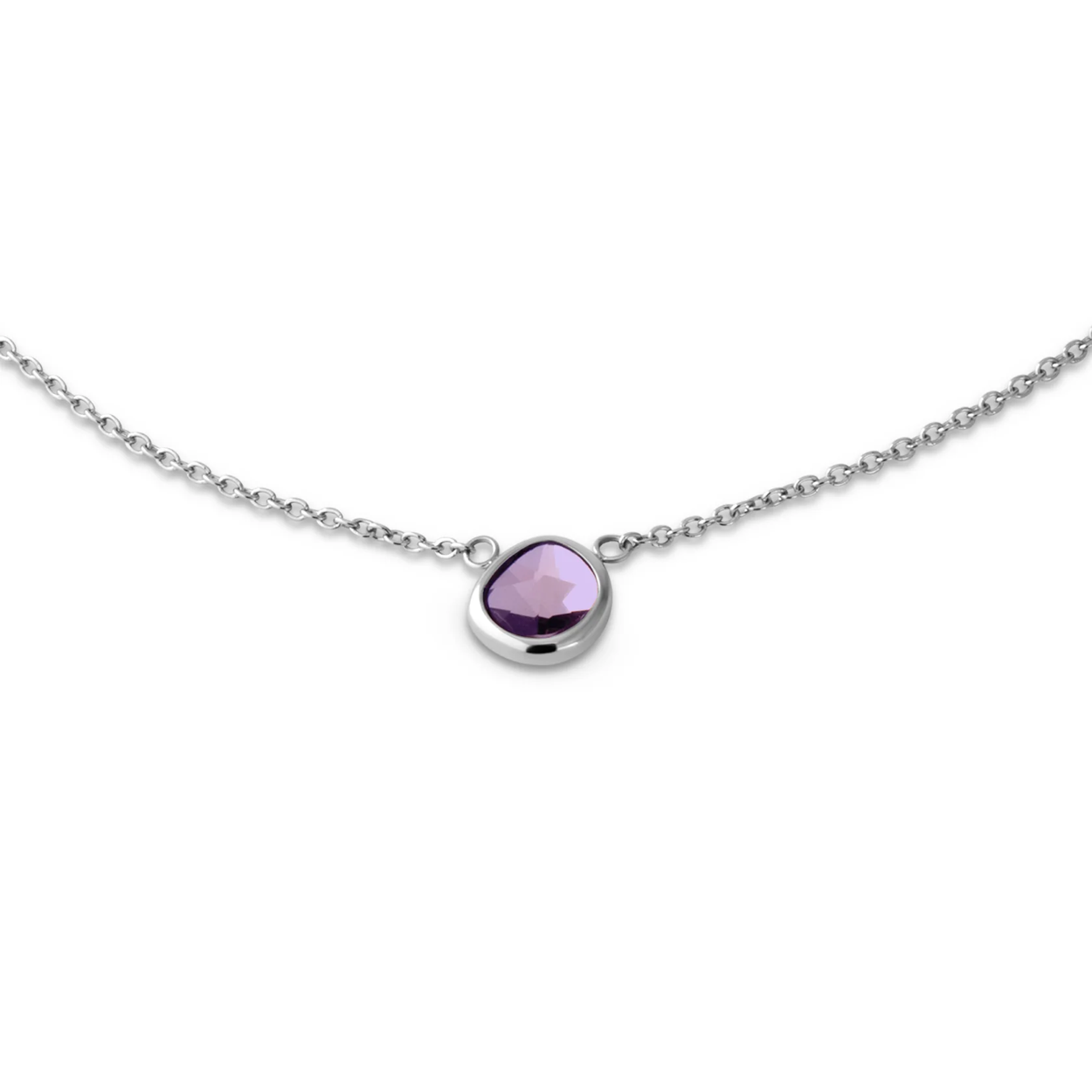 Melano collier Layla zilverkleurig met lavender steen