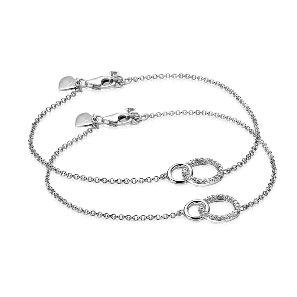 Zinzi zilveren set van 2 armbanden zirkonia ZIA1782-SET
