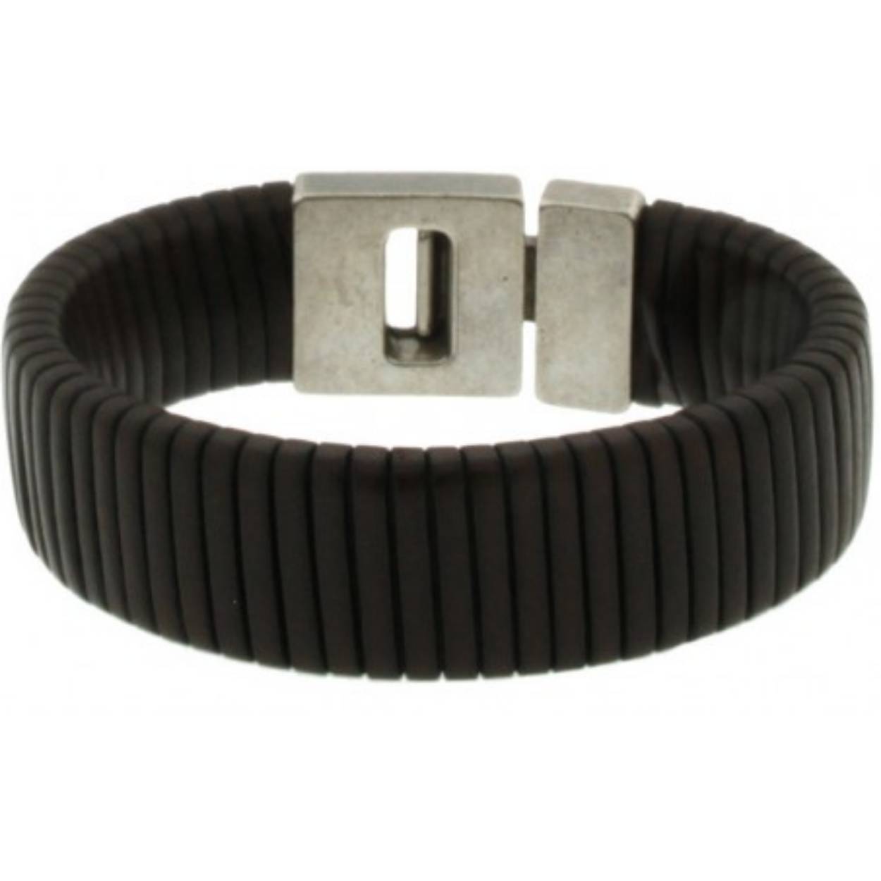 leren armband met verzilverde sluiting