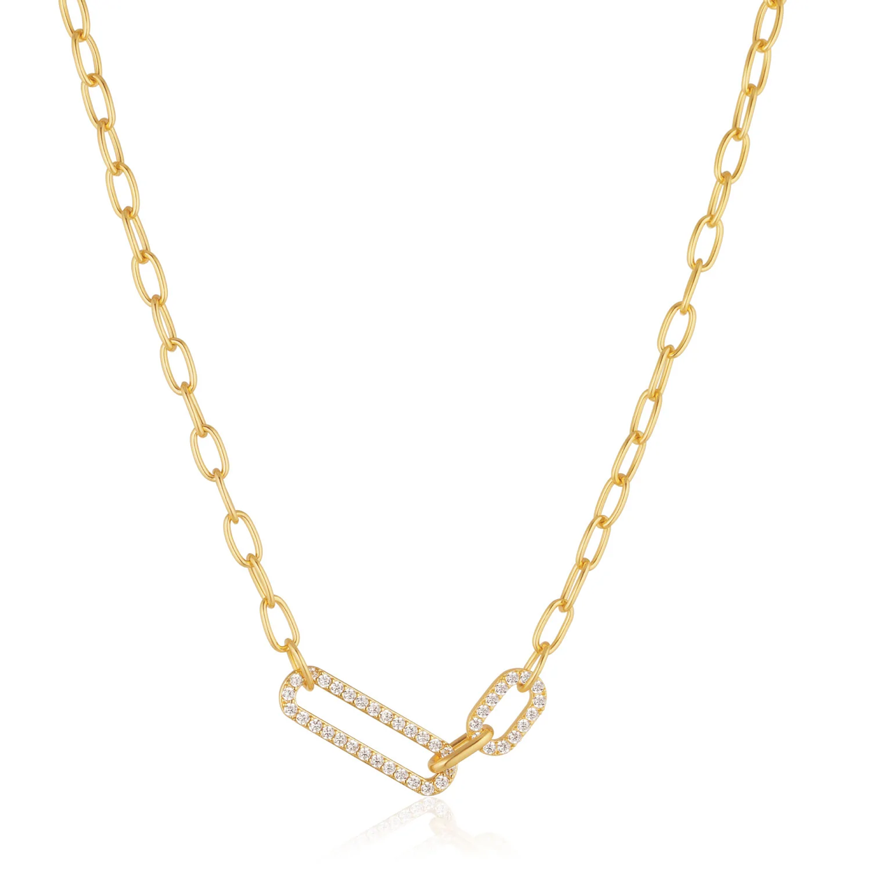 Sif Jakobs collier Capizzi Due zilver 18 krt goldplated met zirkonia's 