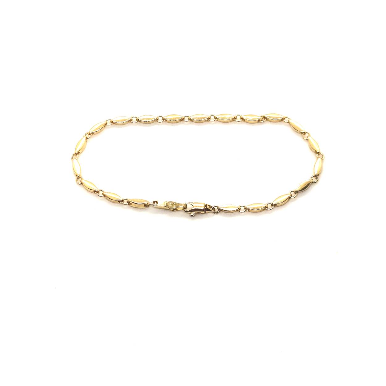 Gouden armband fantasie armband ruitje 2,5mm 19,5cm