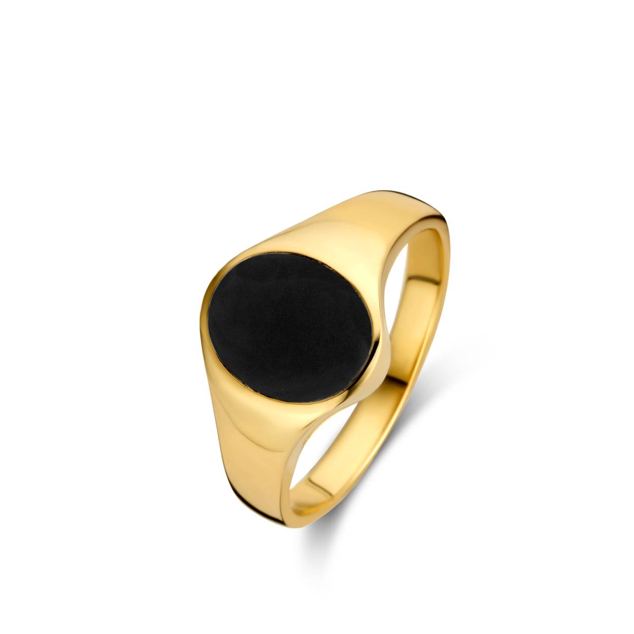Naiomy geel gouden 18KT herenring Onyx