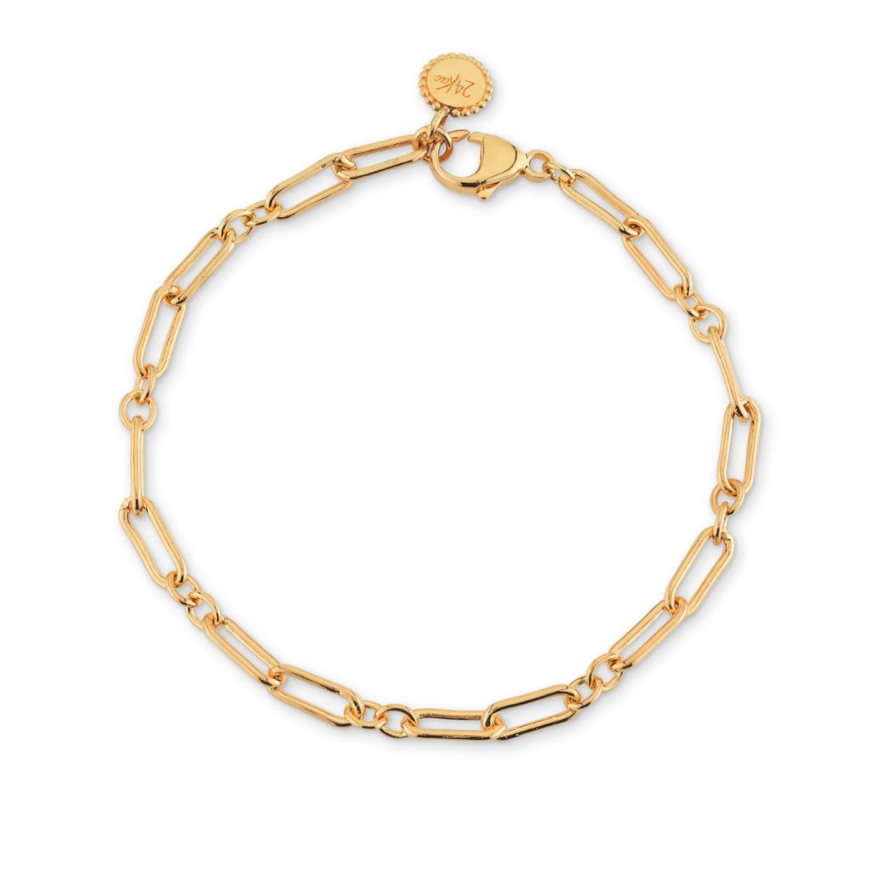 24Kae schakel armband - 925 Sterling zilver geelgoud verguld 22427Y