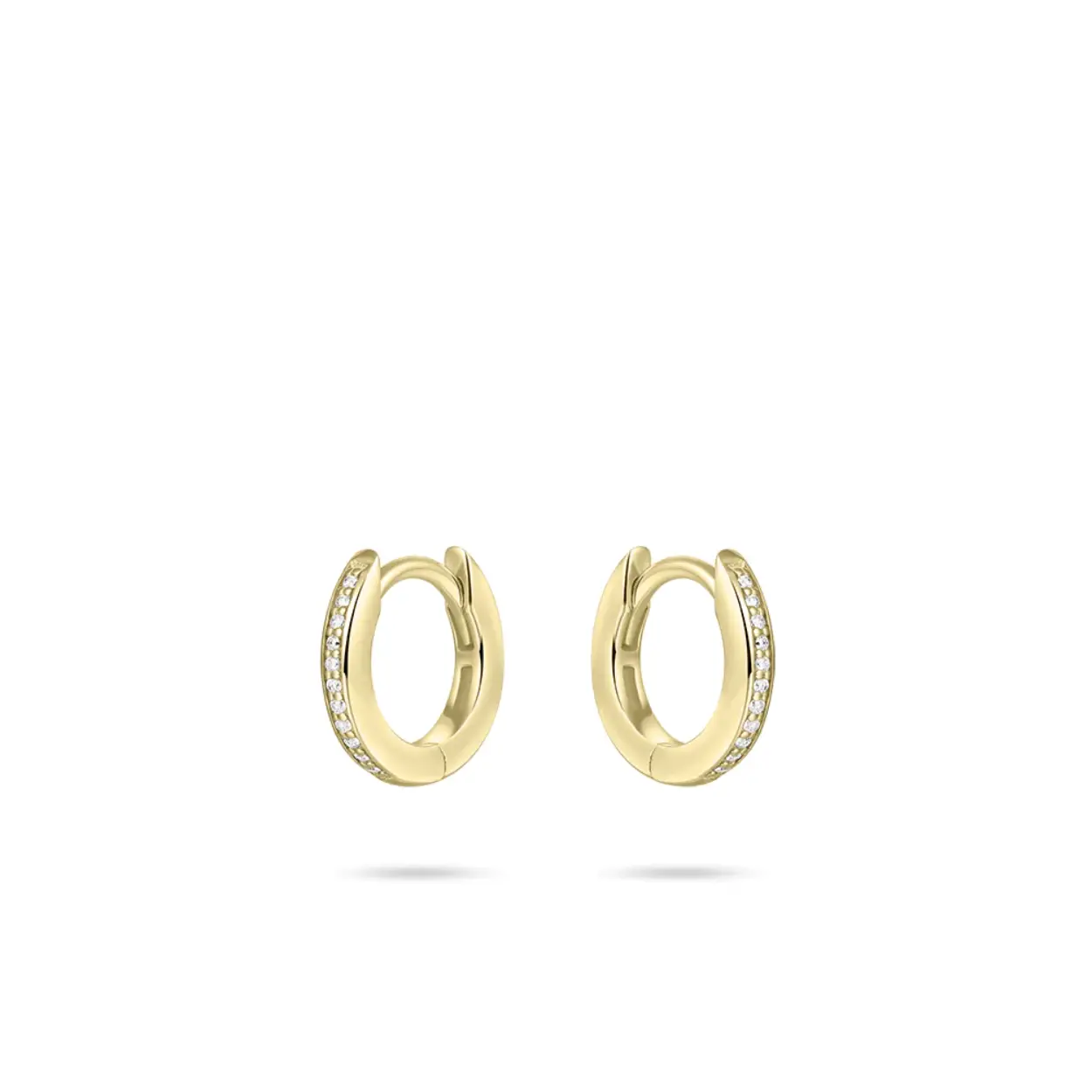 Gisser Jewels Classic Sparkling Hoops | 2 x 12 mm | Gold Plated Silver