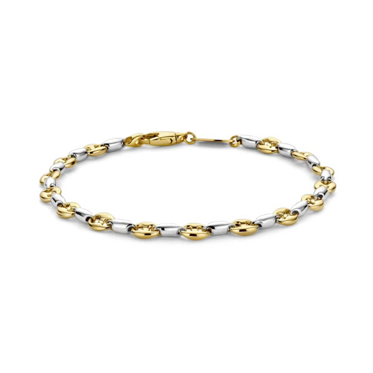 De SWING JEWELS ARMBAND SWDB10214-B is een elegante goudkleurige armband van 190 mm. Gemaakt van hoogwaardig goud, straalt het luxe en stijl uit. Zonder datumfunctie of glans, perfect voor een subtiele look. Draag deze armband om de pols voor een verfijnde touch bij elke outfit en gelegenheid. Een tijdloos juweel voor elke sieradencollectie.