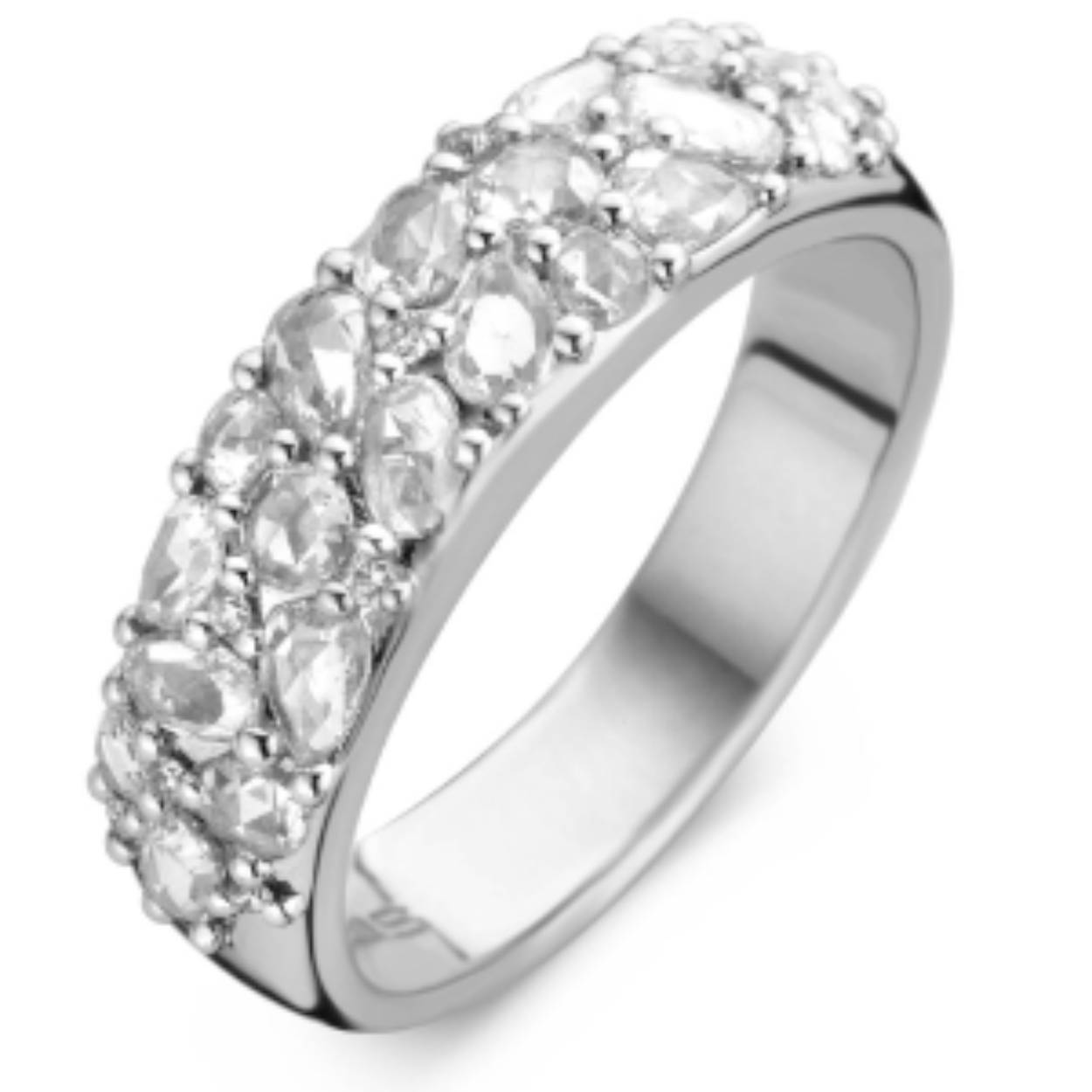 ROOS WITG RING 18 KT MET ROOSGESLEPEN DIAMANT 066R116W18