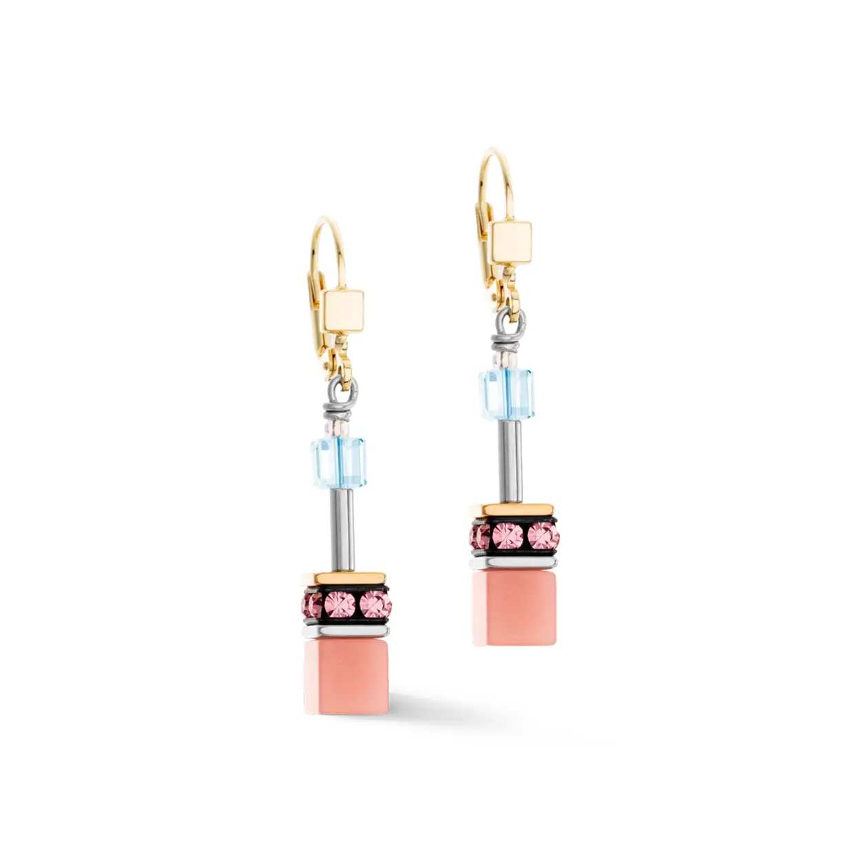 Coeur de Lion oorhangers met polaris en swarovski kristallen