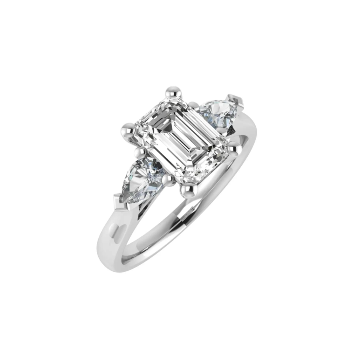 ring in 18 kt witgoud met briljant 0.48 ct