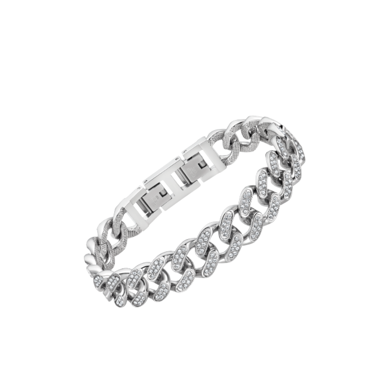 Stalen Armband van Lotus Style , deze armband is afgewerkt met steentjes