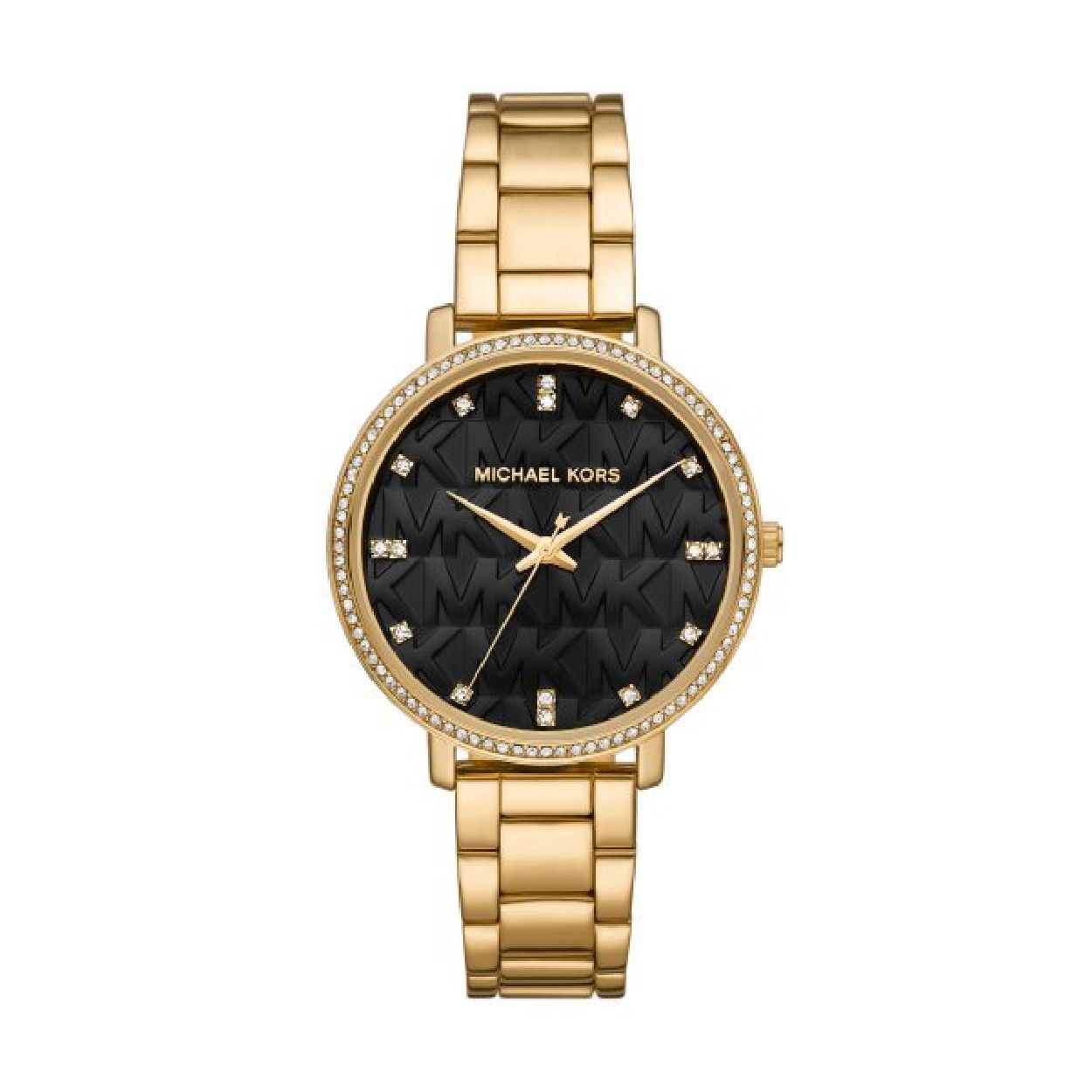 Michael Kors dames pols horloge staal met stalen band goudkleurig uit de collectie Pyper.