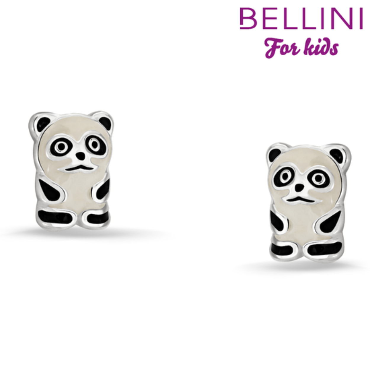 Zilveren oorknopjes panda zwart/wit.

De gehele Bellini collectie is gemaakt van het eerste gehalte zilver (925) en voorzien van zirkonia's of vrolijk gekleurd emaille. Naast de bekende bedelarmbandjes heeft Bellini ook hele leuke kinder oorknopjes, colliers en ringen.

