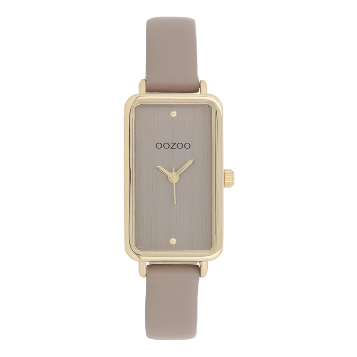 OOZOO GOLD COLOURED OOZOO WATCH WITH TAUPE LEATHER STRAP