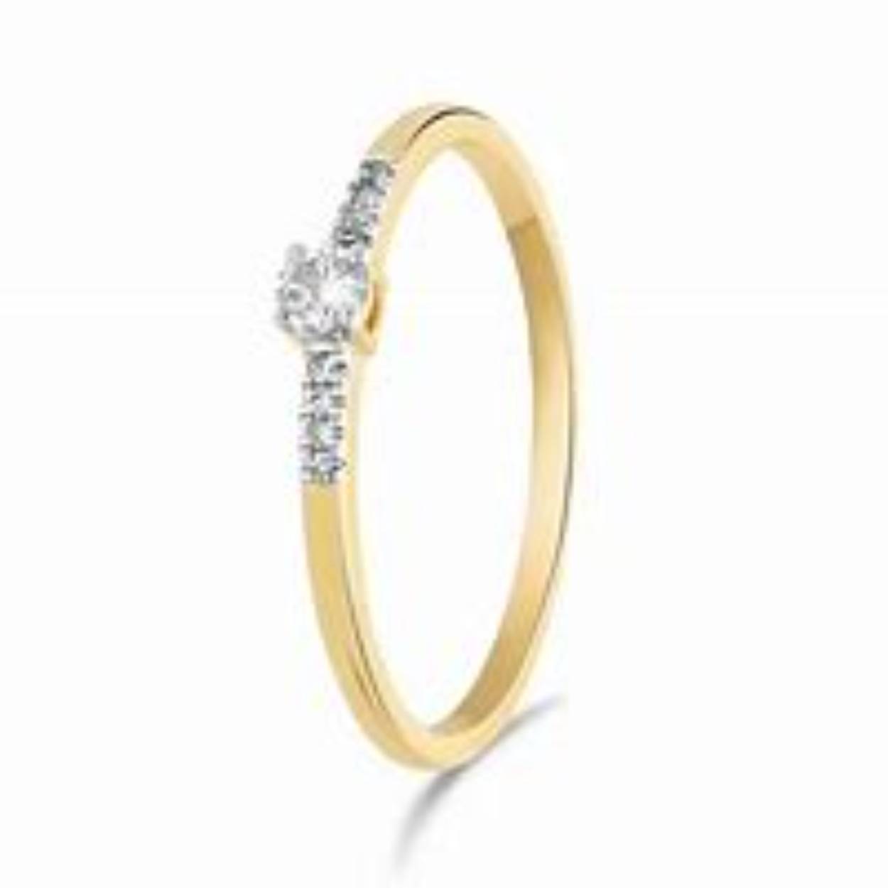 MT 17.5 Geelgouden ring 1-0.08 H SI 8-0.02 GF0470 14K