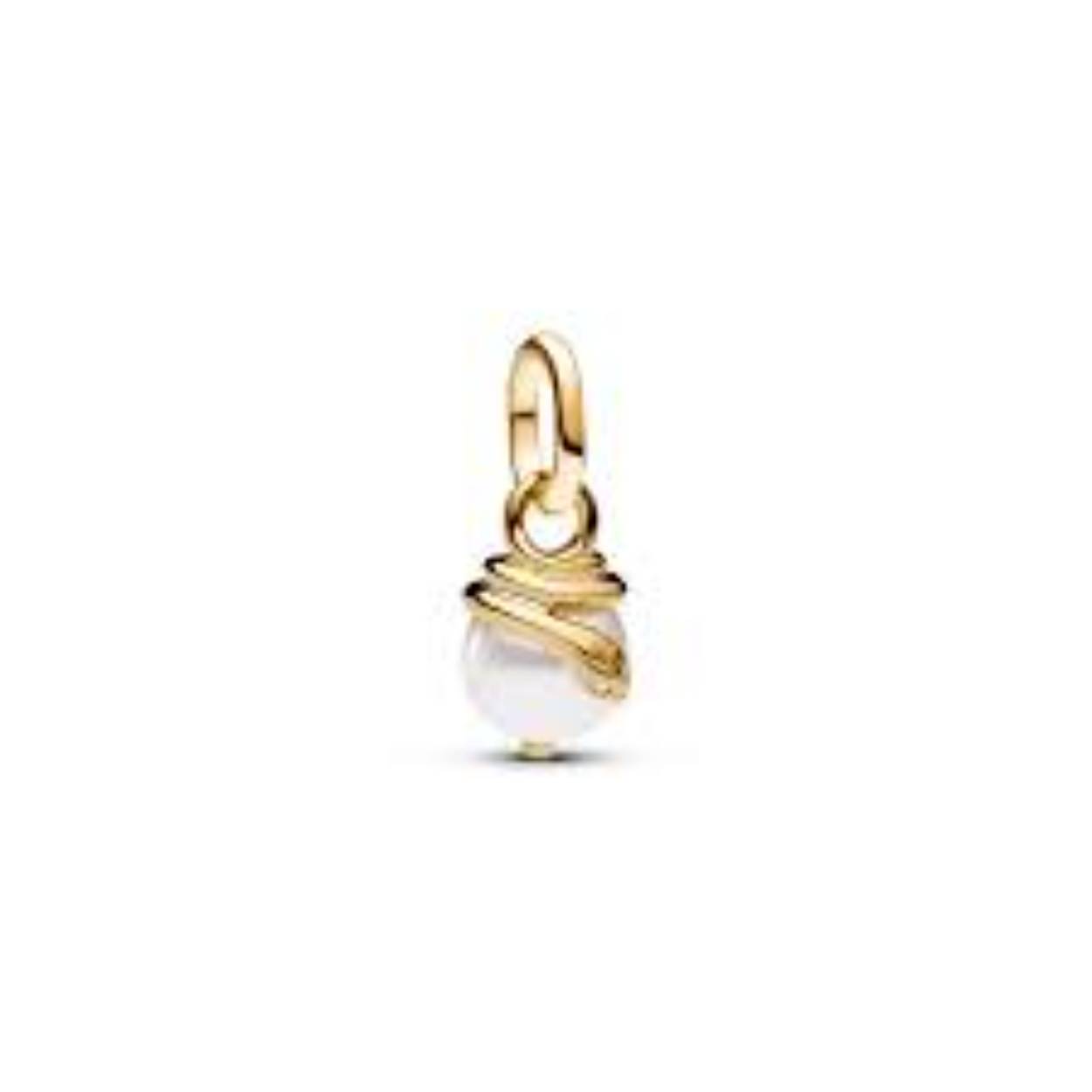 gold plated dangle pearl