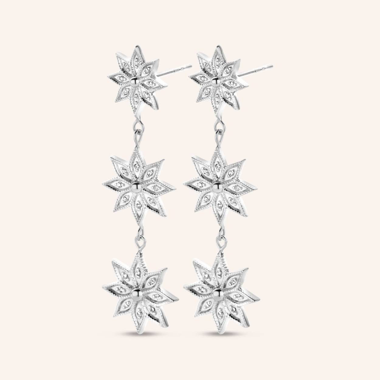 Oorbellen zilver met 0.144cts brilj