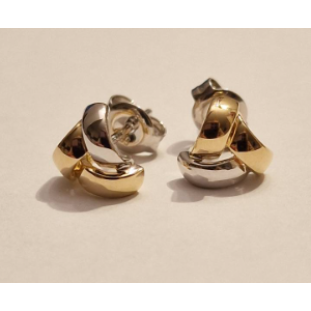 14k rood, wit en geel gouden oorknop