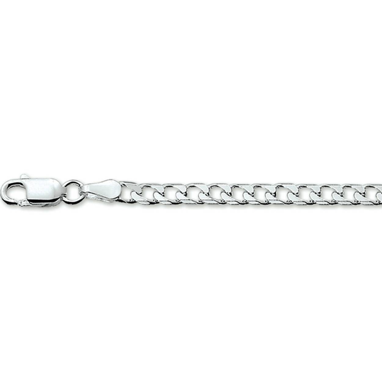 Zilveren armband met geslepen gourmette schakel. De schakelbreedte is 3.0mm.
