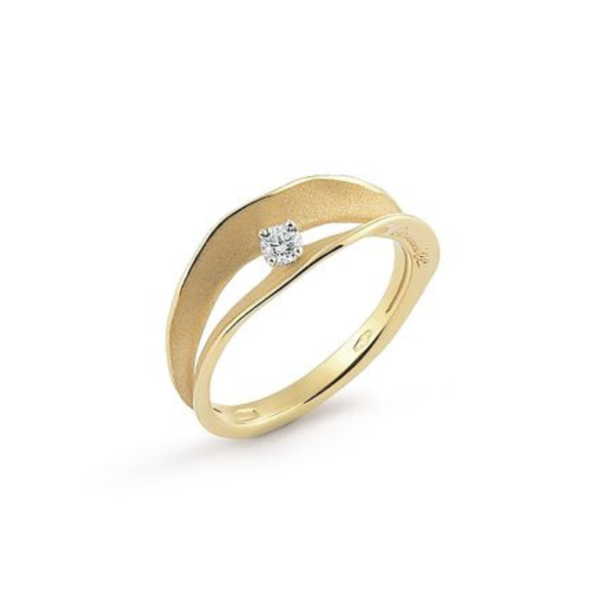 Dune Assolo Series Ring, 18Kt Yellow Sunrise Gold met diamant 0.1ct