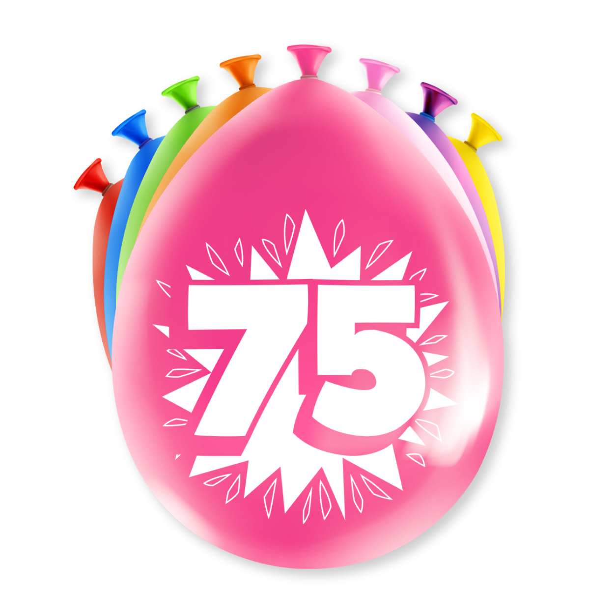 Een feestje kan niet zonder ballonnen en als u party ballonnen met 75 years koopt dan krijgt u deze in maar liefst 8 verschillende kleuren! De ballonnen zijn gemaakt van latex en zijn ongeveer 30 bij 30 centimeter groot. 