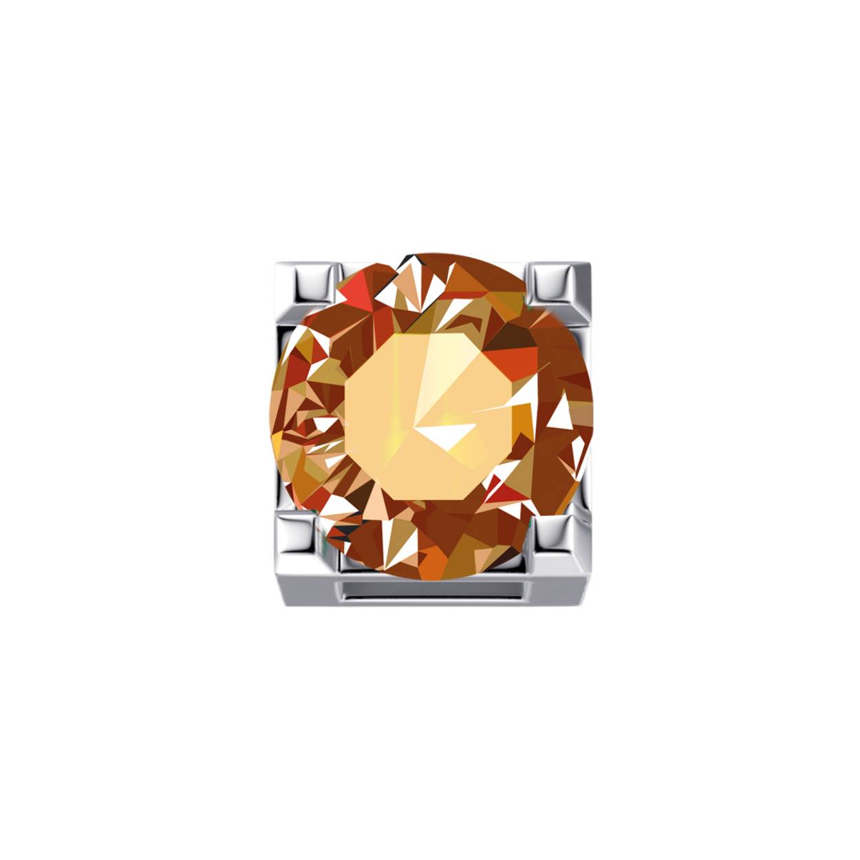 Square Griffe White Gold And Madeira Topaz