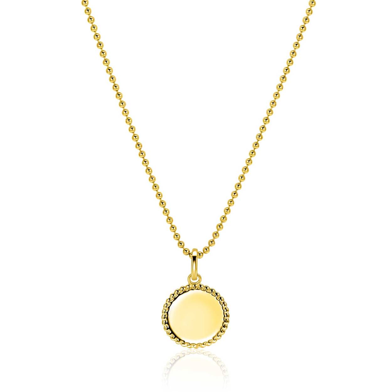 ZINZI zilver vergulde hanger met parelrand graveerbaar ZIH2650G (zonder collier)