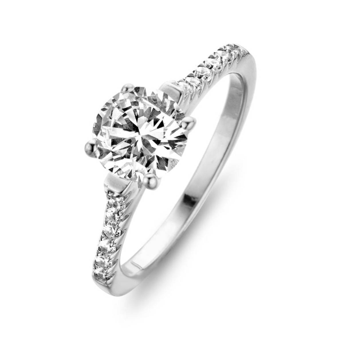 ring zilver zirkonium solitair model