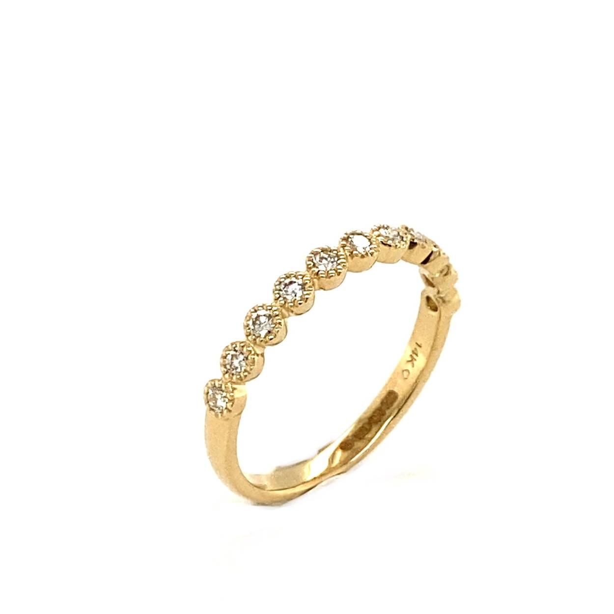 Geelgouden  ring met briljant 0.24ct 