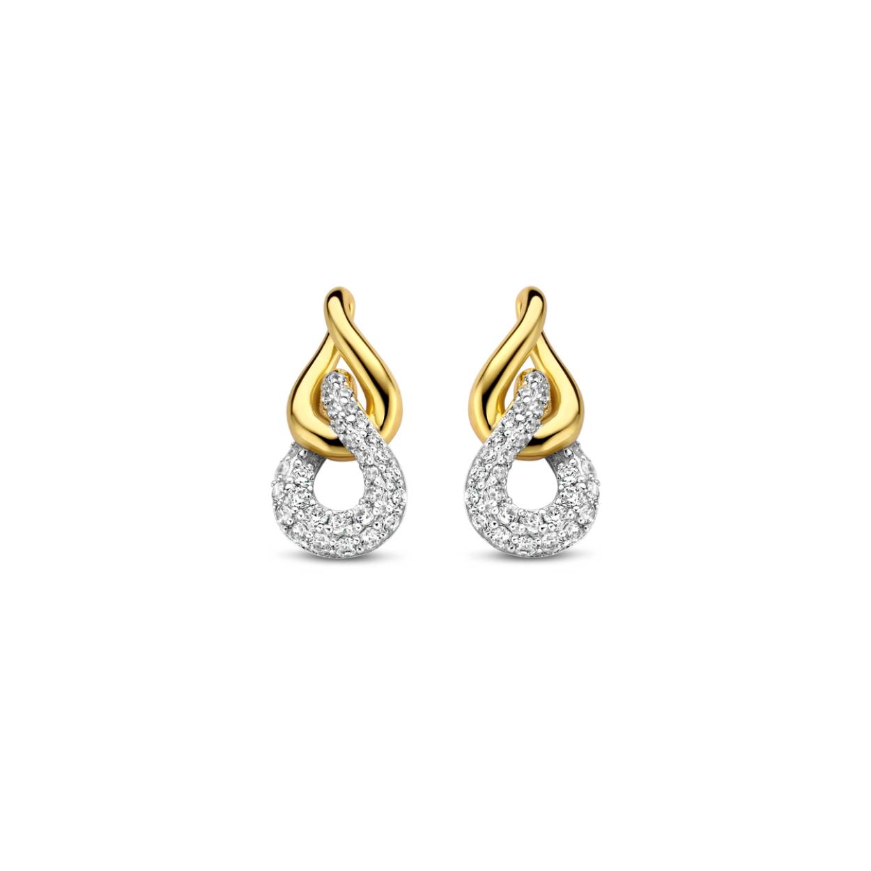 Zilveren oorringen gezet met zirconium Naiomy Silver
