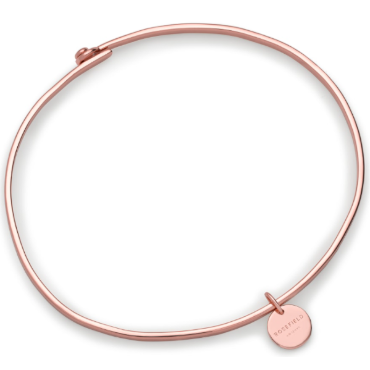 Zilver rosé vergulde bangle armband small (17.5cm)