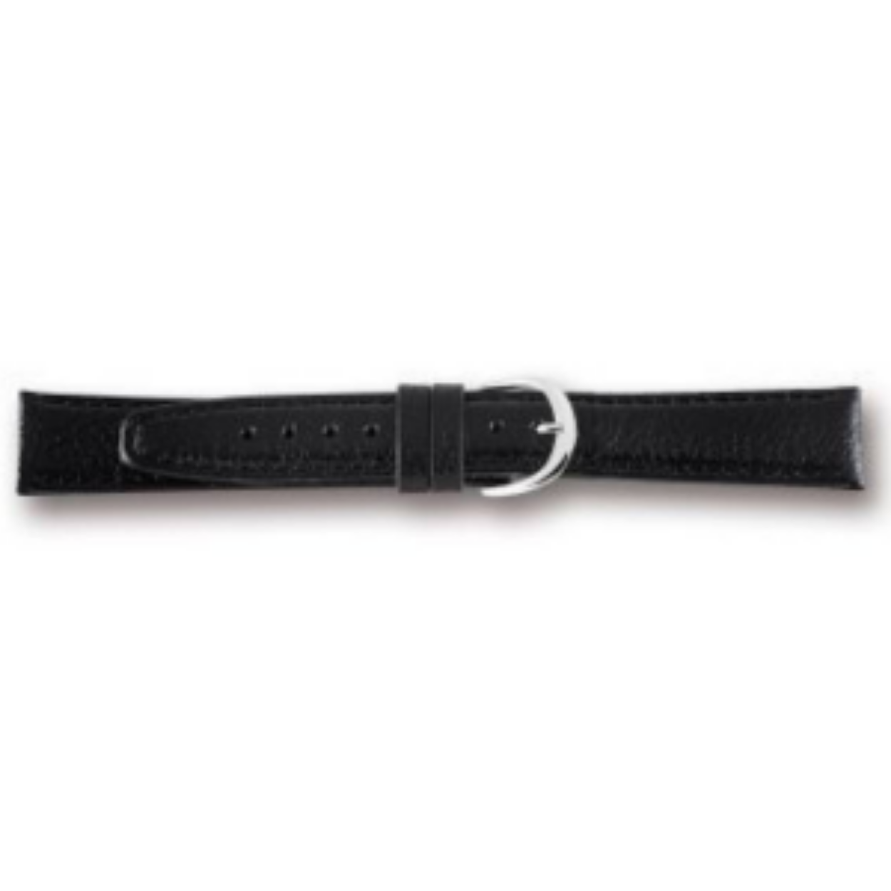 Horlogeband zwart leer 20mm