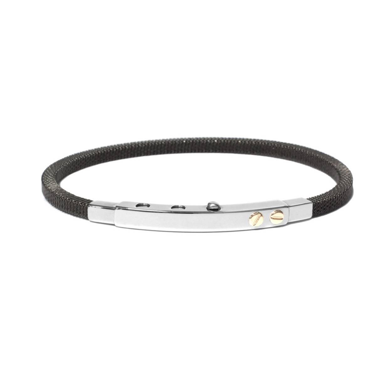 Borsari Gioielli armband edelstaal +18 krt / verstelbaar in maat in de sluiting