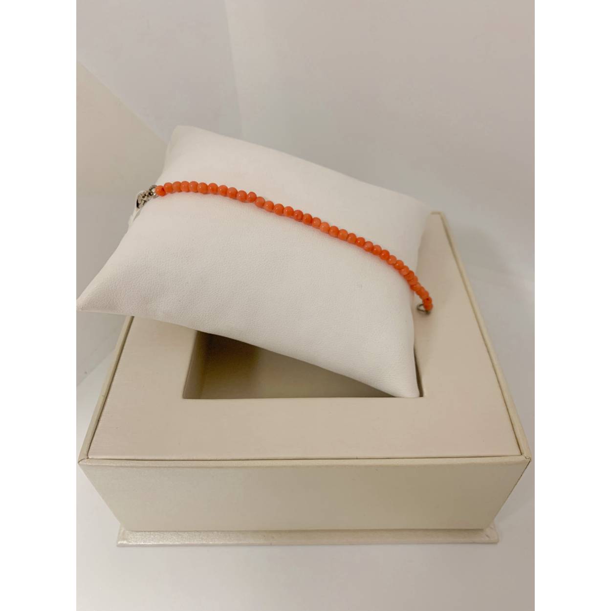 VINTAGE meisjes armband bloedkoraal - zilveren sluiting