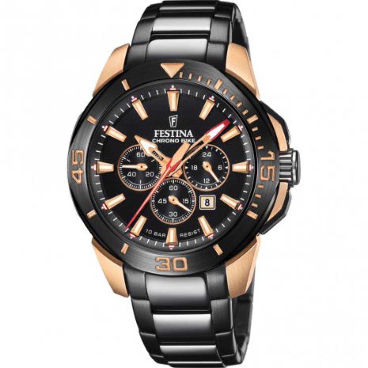 Dit Festina horloge heeft een kast gemaakt van Staal zilver met een diameter van 47 mm en is voorzien van een metaal band. In de kast bevindt zich een Miyota kwaliteitsuurwerk en is afgewerkt met Mineraalglas.

Het horloge is 10ATM. Dit betekent dat het horloge geschikt is om mee te zwemmen. Verder wordt het horloge geleverd met 2 jaar garantie.