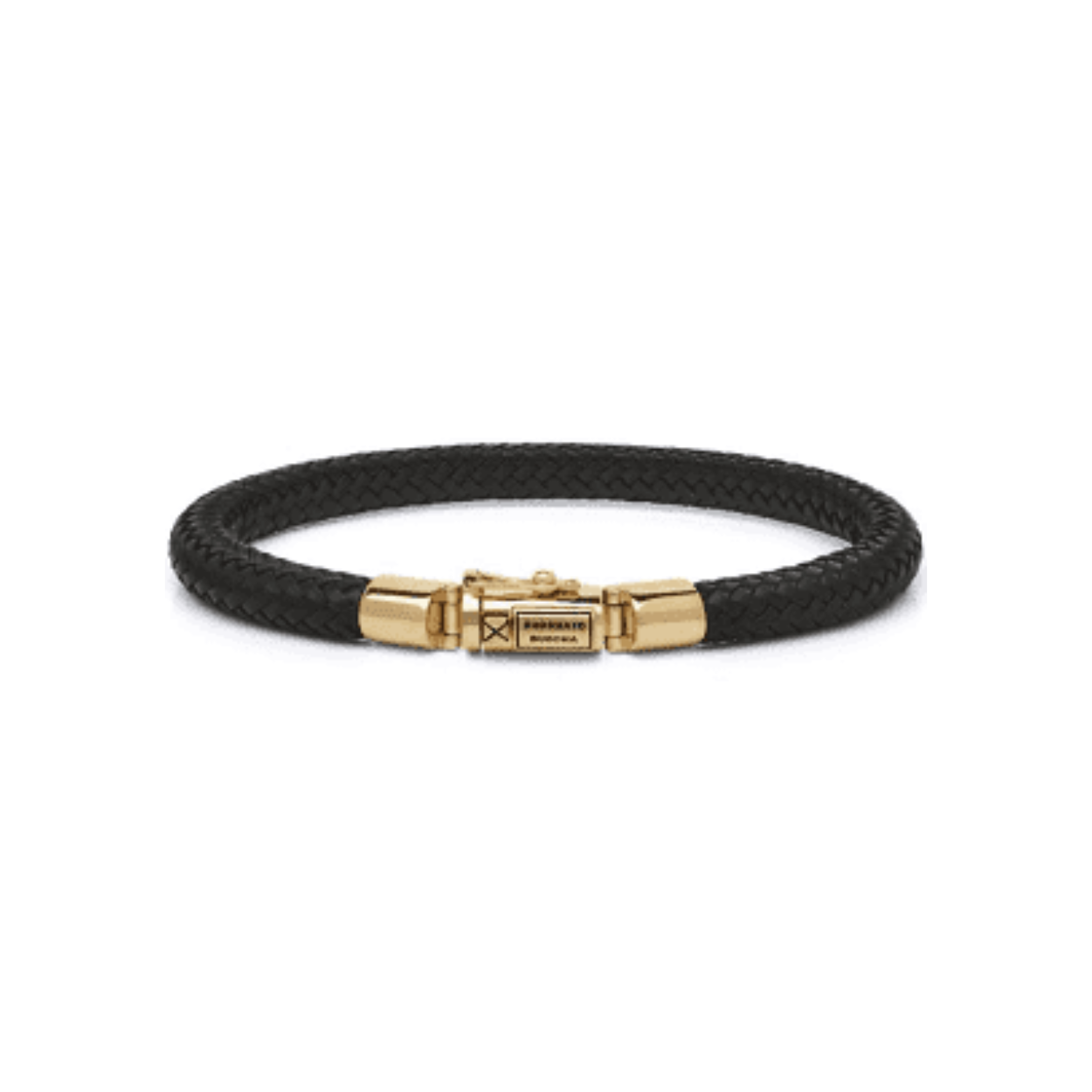armband leer met gouden sluiting 