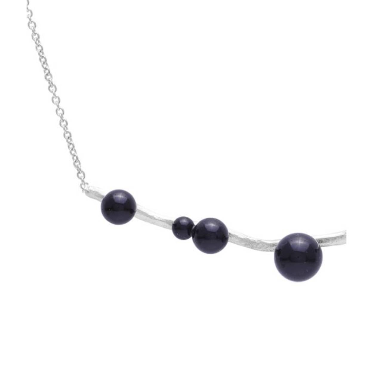 Zilveren ONNO ketting met rhodium