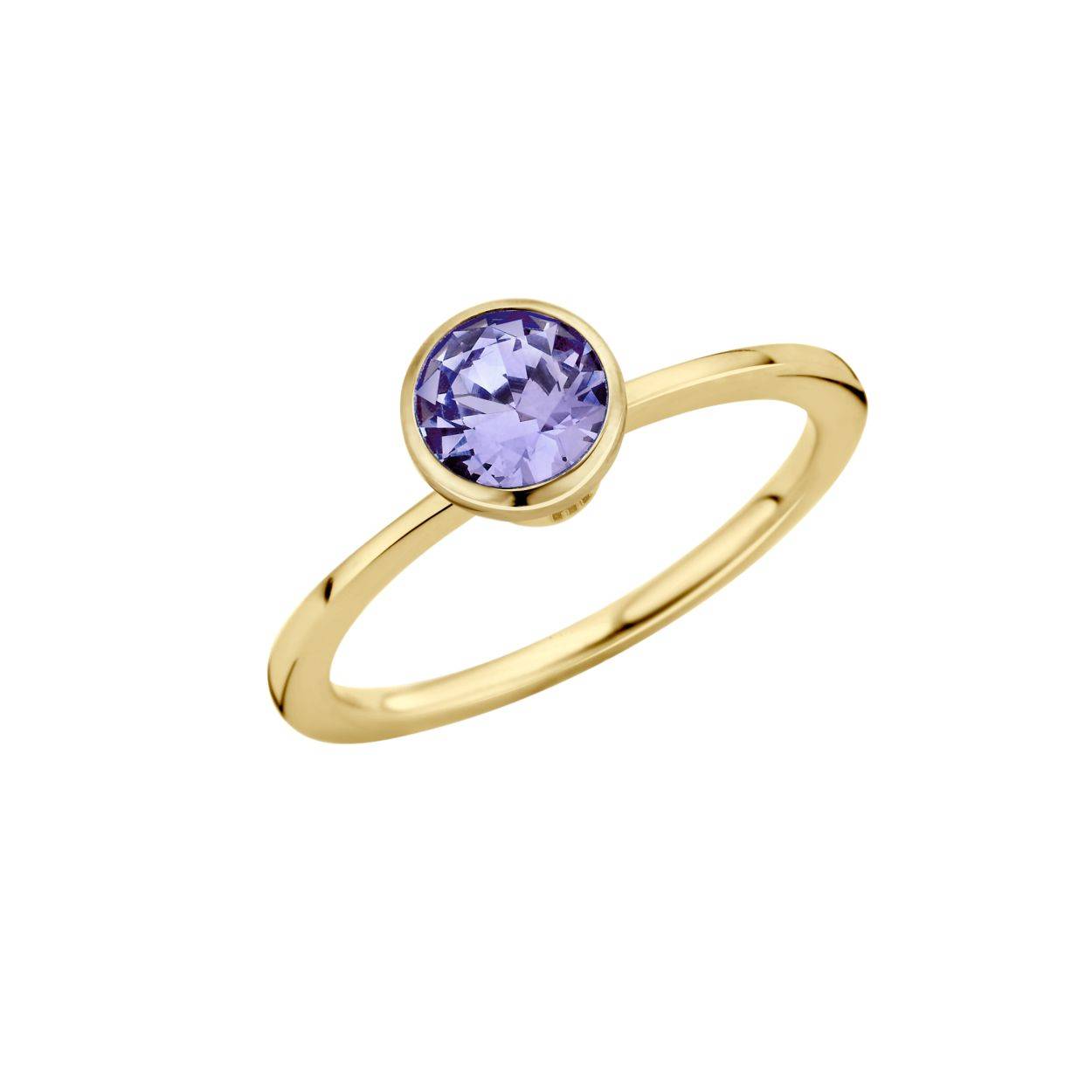 Melano twisted petite ring - goudkleurig - dames - maat 50