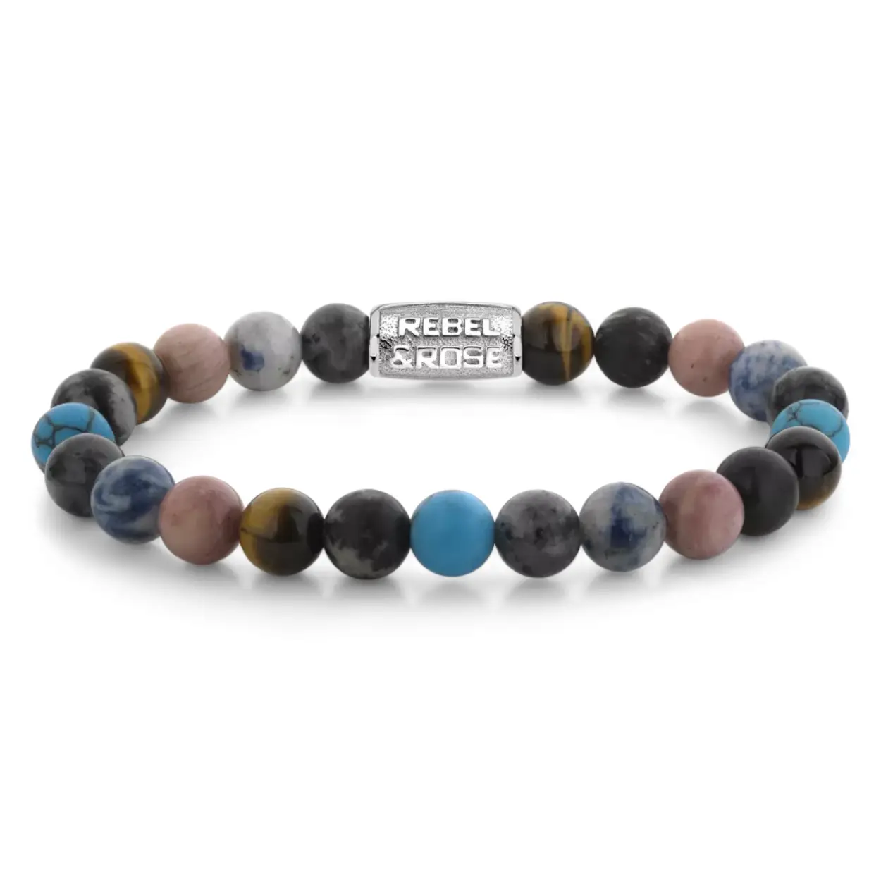 Rebel & Rose RR-80117-S-L
Agaat, Larvikiet, Lavasteen, Jaspis, Fossil