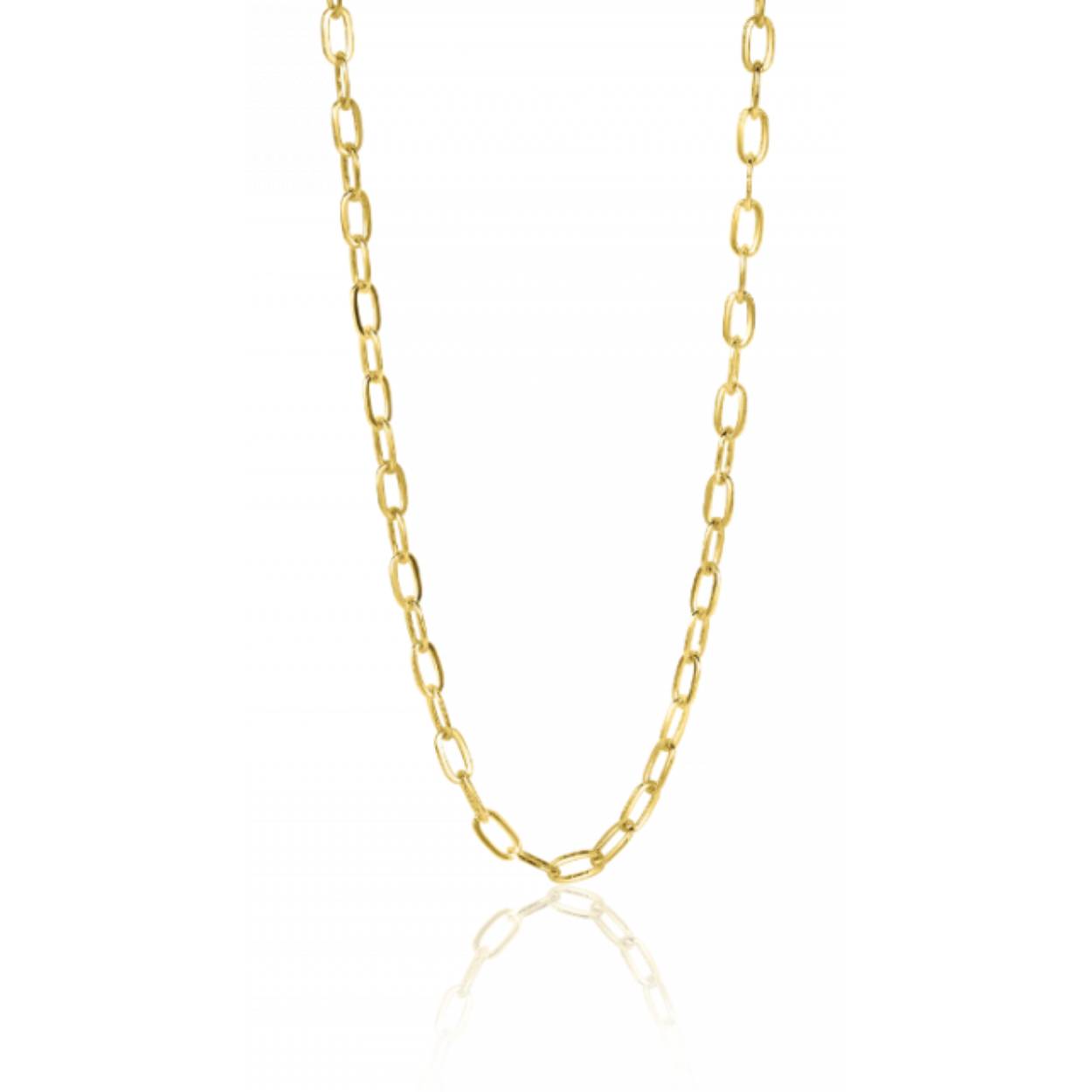 ZINZI Gold 14 karaat gouden collier met ovale schakels van 2,2mm breed. De lengte van het collier is 43cm. Een waardevolle versiering van de hals. Vervaardigd van geheel 14 karaat goud (585). En herkenbaar 'Zinzi' door het kleine gouden Zinzi hartje bij de sluiting.