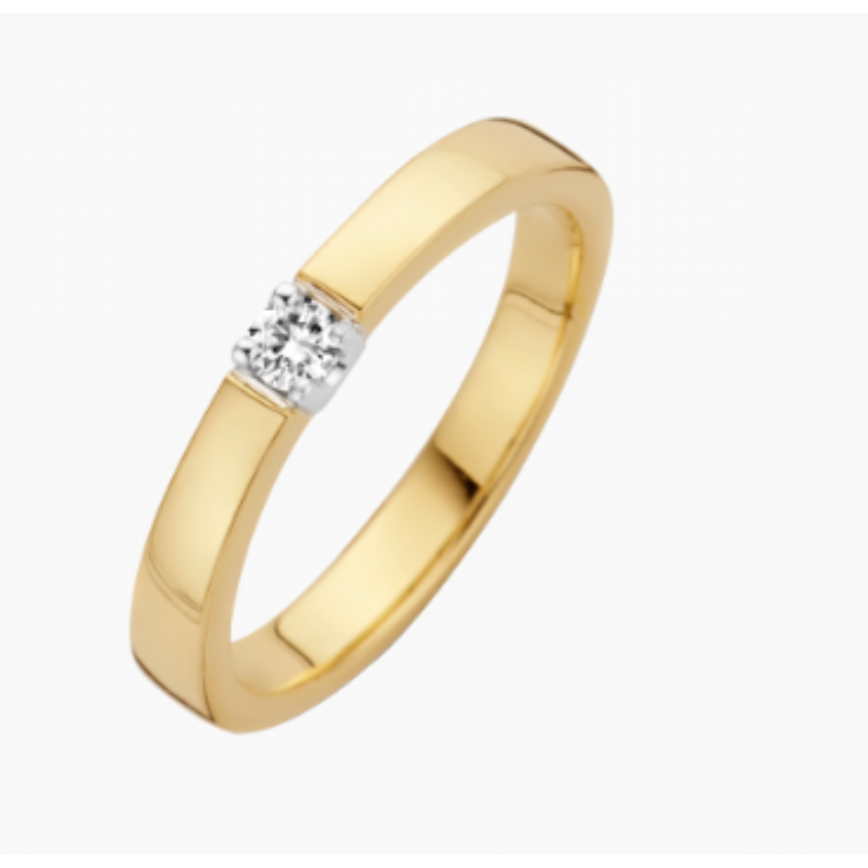 Briljant ring man made briljant goud Memoria 1x 0.10ct H/Si