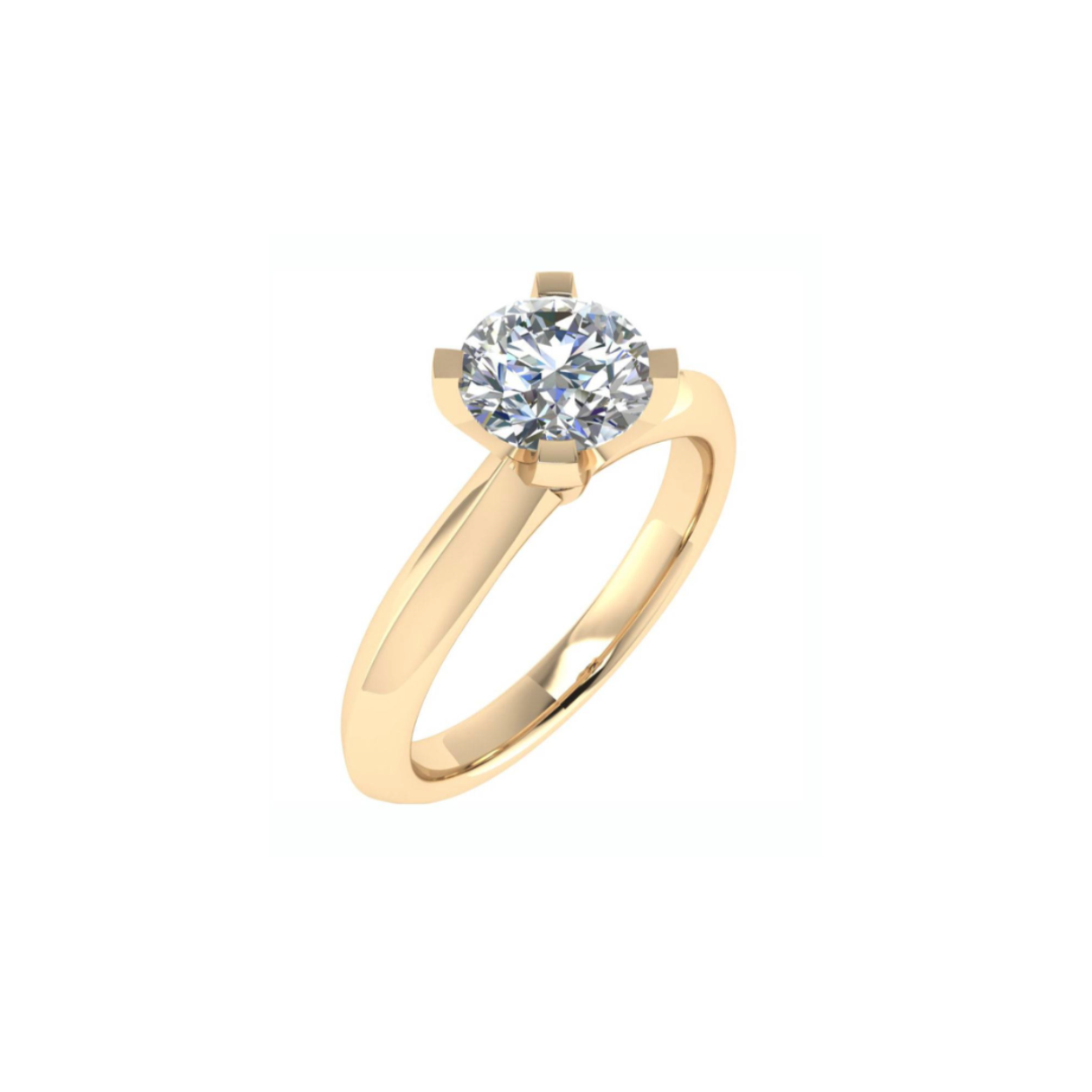 Ring in 18kt geel goud met briljant 0.18ct 2.6gr