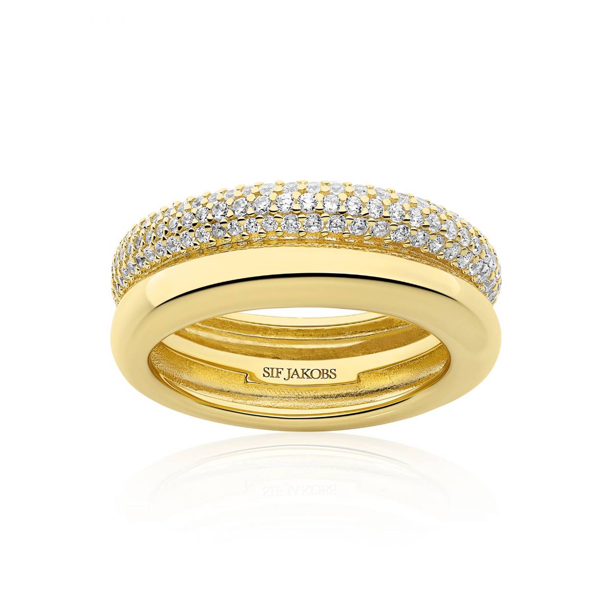 Sif Jakobs ring zilver goldplated 'Carrara' SJ-R2476-CZ-YG-56
Ringmaat: 56
Breedte in mm: 8