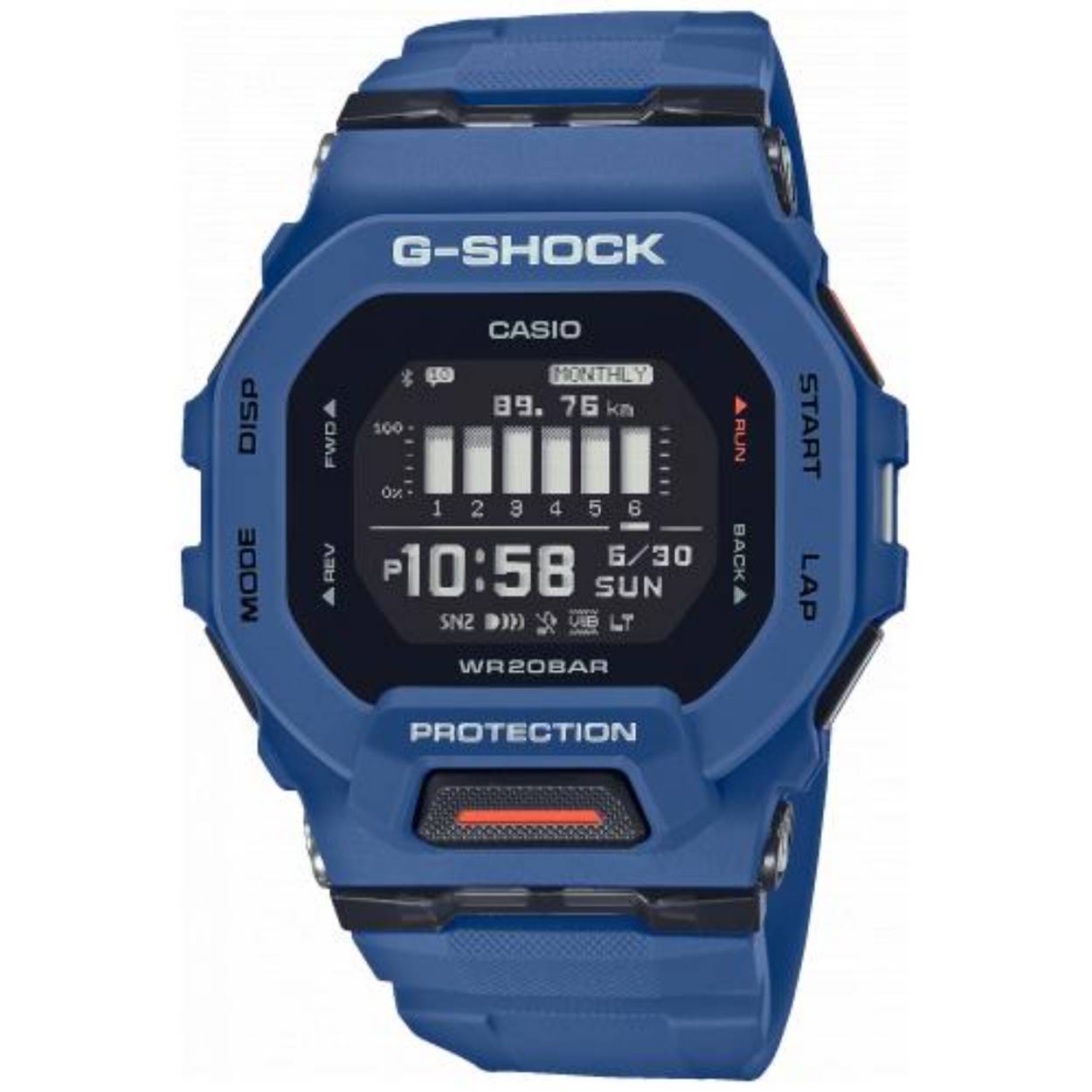De nieuwe G-SQUAD serie combineert een stylish look met innovatieve technologie. Door de 3-assige accelerometer, meet het horloge het dagelijks aantal stappen bij zowel lopen als hardlopen. Via Bluetooth® kan het horloge gekoppeld worden aan een smartphone en de data overzetten naar de G-SHOCK Connected app, waardoor gebruikers hun voortgang uitstekend bij kunnen houden.

*Voor specificaties zie "Omschrijving"