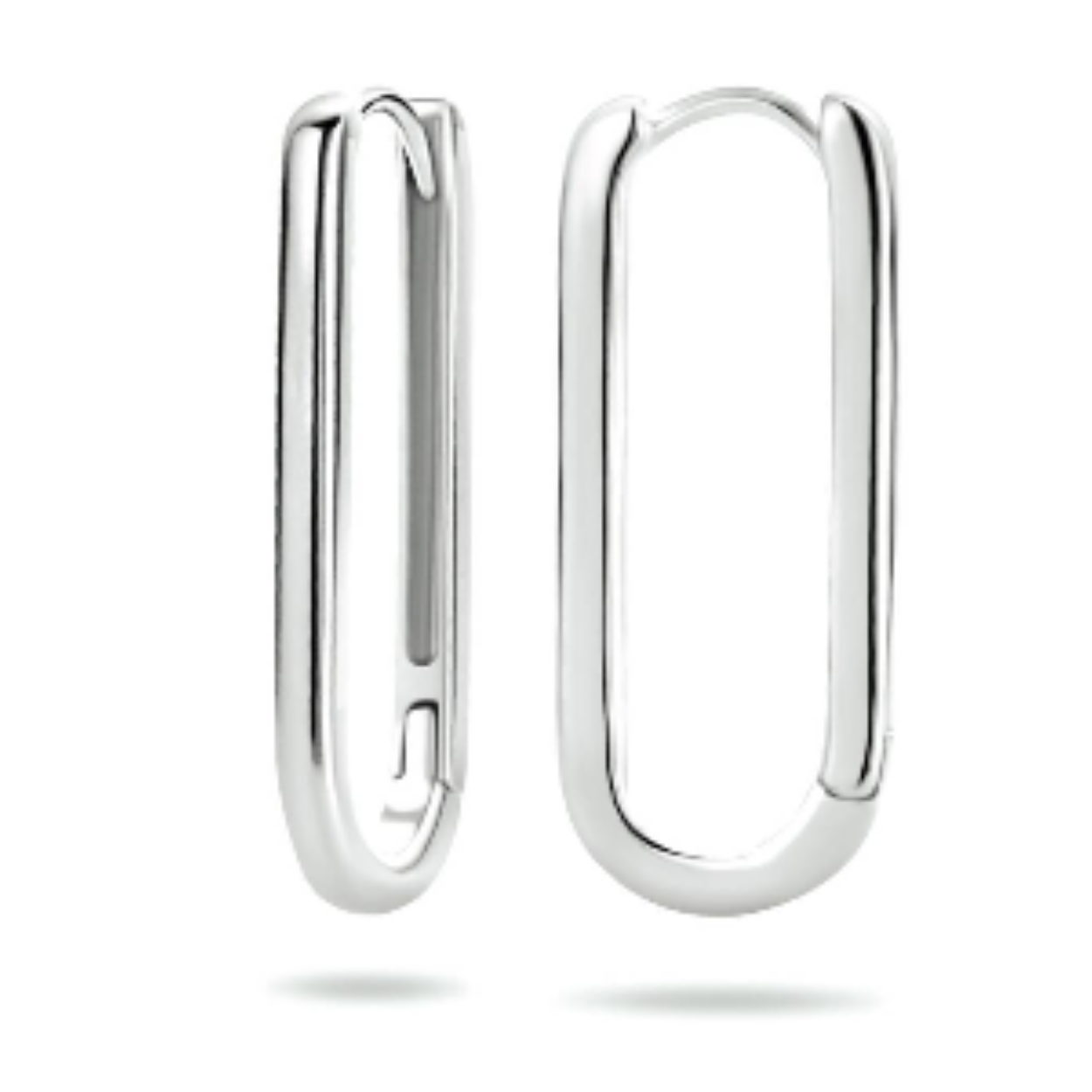 Gerhodineerd 925 zilveren klapoorringen. De klapoorringen hebben een hoogte van 24mm en een breedte van 2mm.