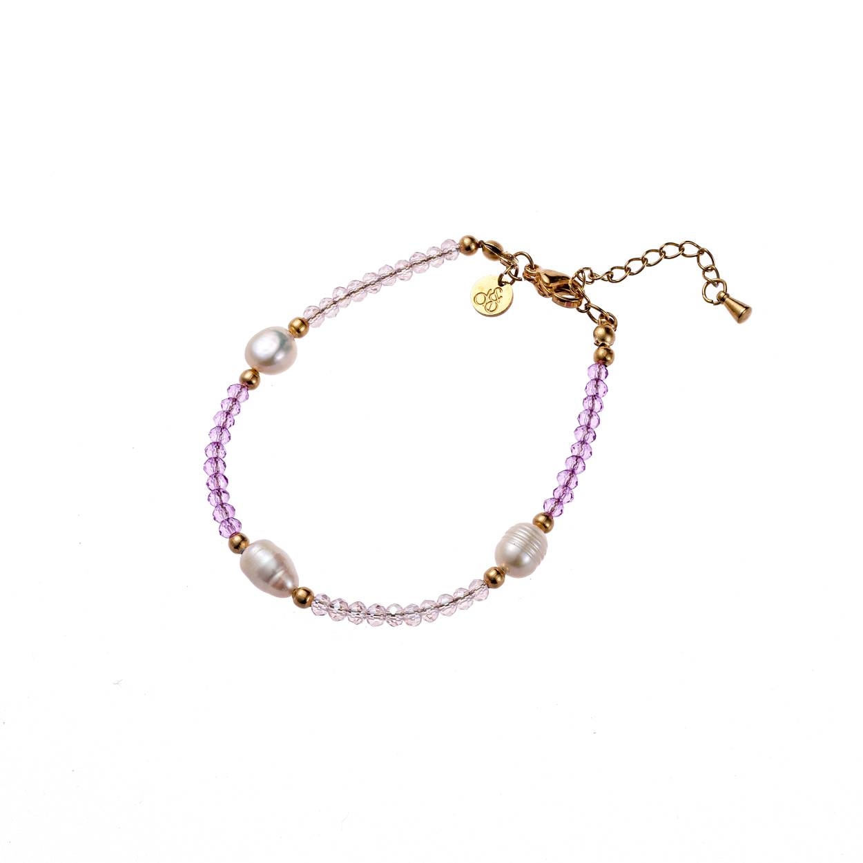 Pearls & Beads Bracelet - 14K + Lilac
B4440-2
