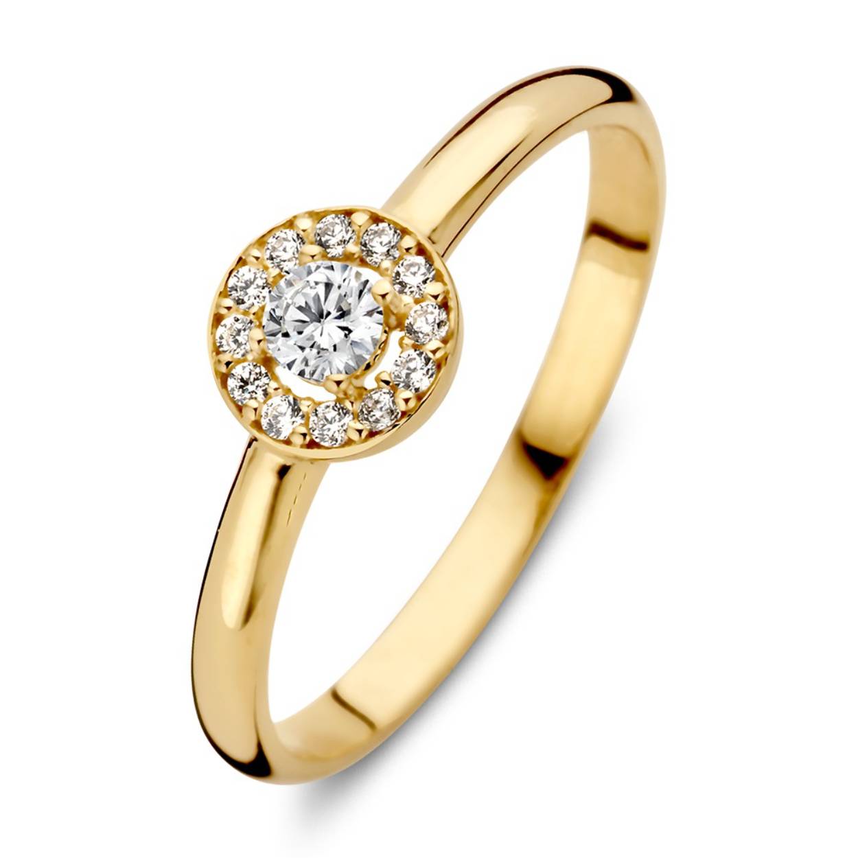 Gouden dames ring met zirkonia