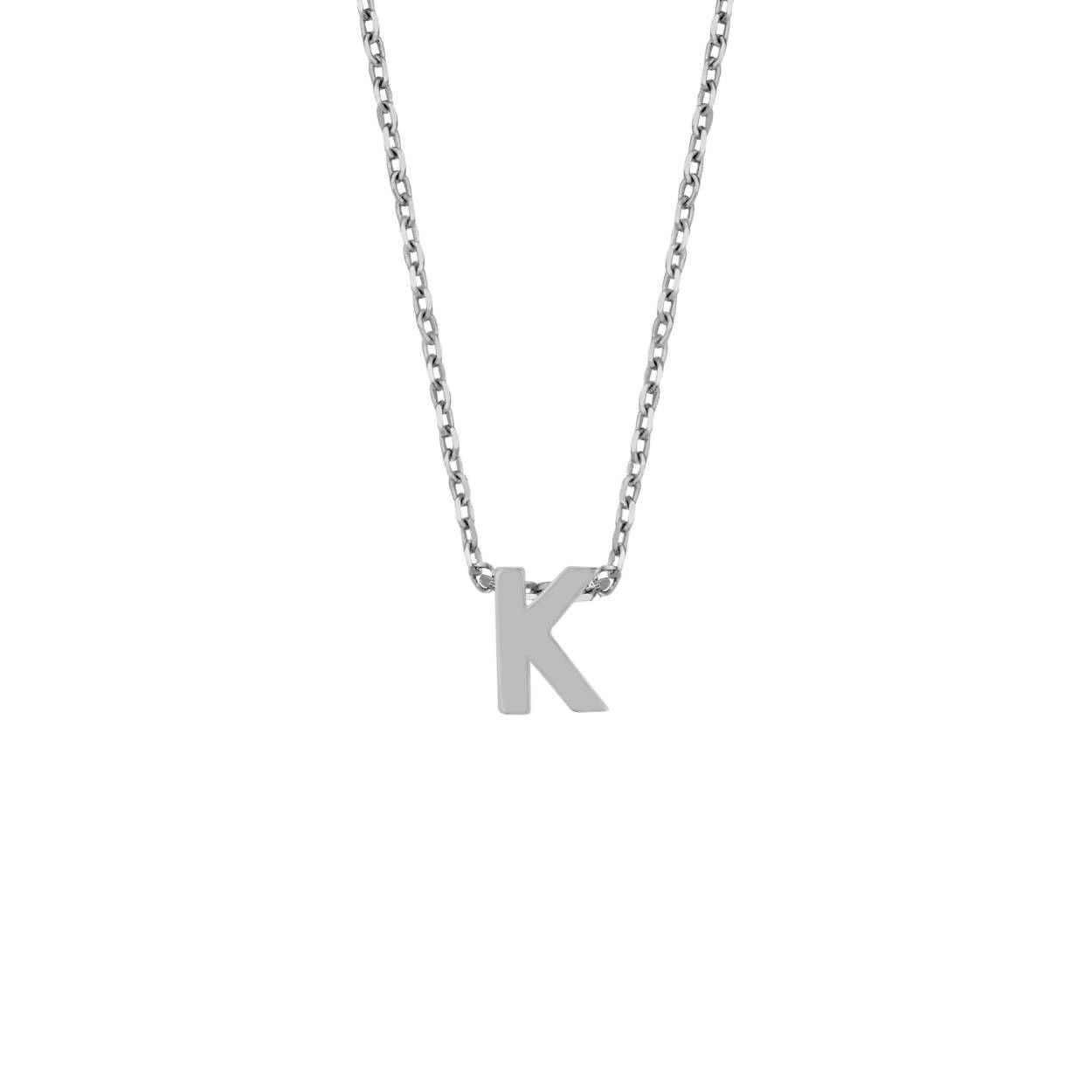 Zilveren ketting (43 cm) met de letter K.
Bijpassende armband met letter ook verkrijgbaar.