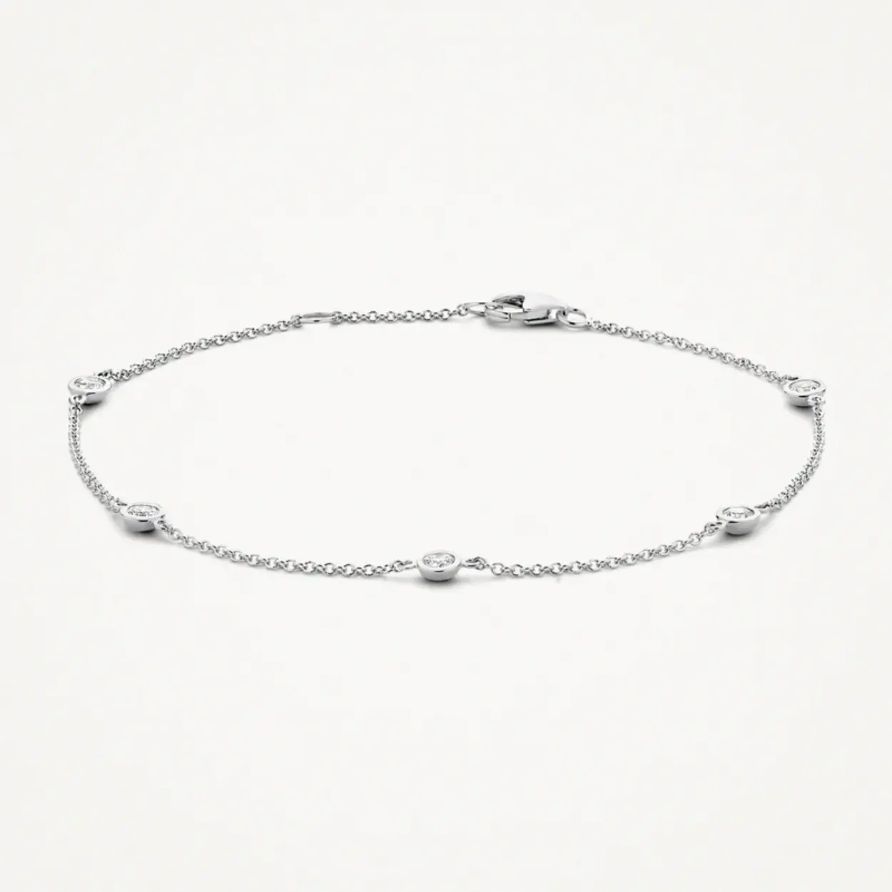 Blush wit gouden armband met zirconia
