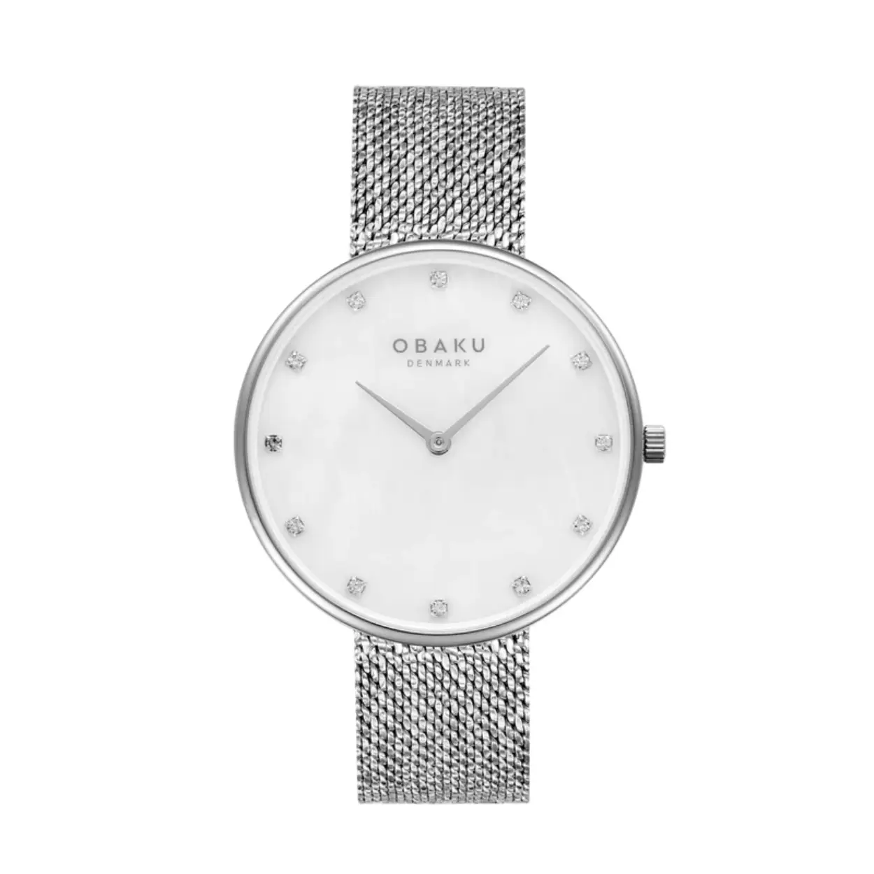 Geniet van de betoverende allure van de Glans Steels van Obaku. Dit dameshorloge heeft een roestvrijstalen kast van 36 mm en een betoverende witte wijzerplaat. De parelmoer wijzerplaat is versierd met 12 fonkelende kristallen, die dienen als uurmarkeringen en een vleugje elegantie toevoegen. De speciale sprankelende mesh-band versterkt de algehele charme van het uurwerk. De Glans Steels zijn gemaakt van corrosiebestendig roestvrij staal en stralen duurzaamheid en verfijning uit, waardoor het een perfect accessoire is voor elke gelegenheid.