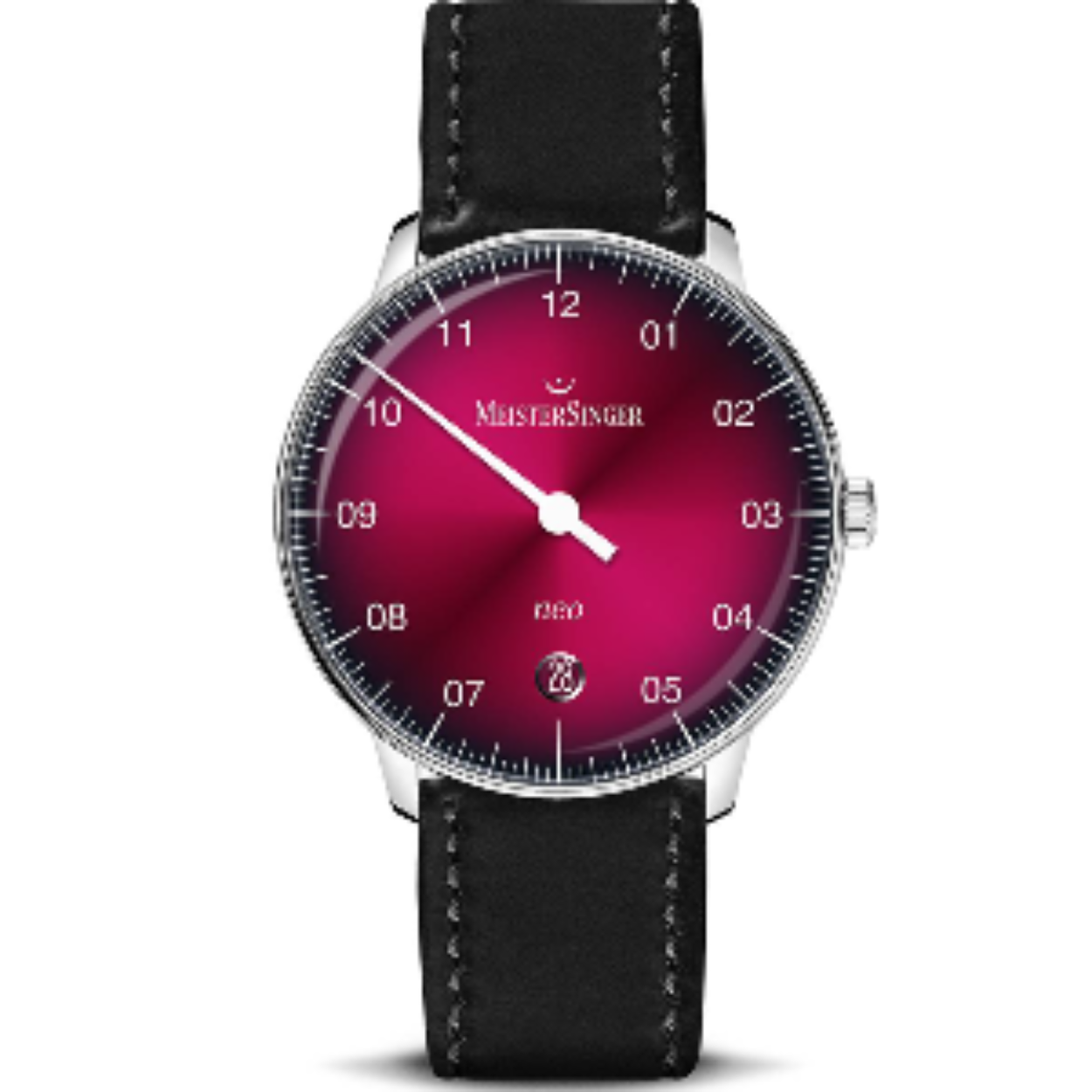 Dit Meistersinger horloge heeft een roestvrijstalen kast met een diameter van 36mm en is voorzien van een leren band. In de kast bevindt zich een kwaliteitsuurwerk en is afgewerkt met kunststofglas.

Het horloge is 3ATM. Dit betekent dat het horloge spatwaterdicht is. Verder wordt het horloge geleverd met 2 jaar wereldwijde garantie.