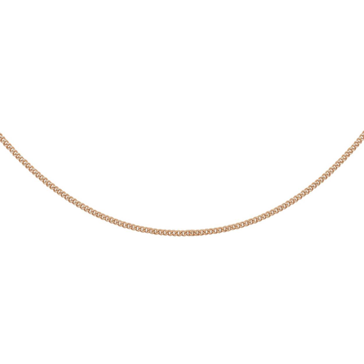 Rosegouden 1mm gourmette collier uitgevoerd met een stevige karabijnslot. De schakelbreedte is 1.0mm.